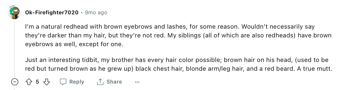 How Common is it for Redheads to Have Darker Brows? - H2BAR